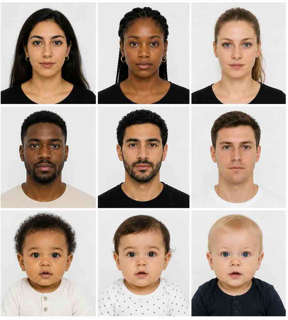 Exemples de photos d’identité conformes ANTS